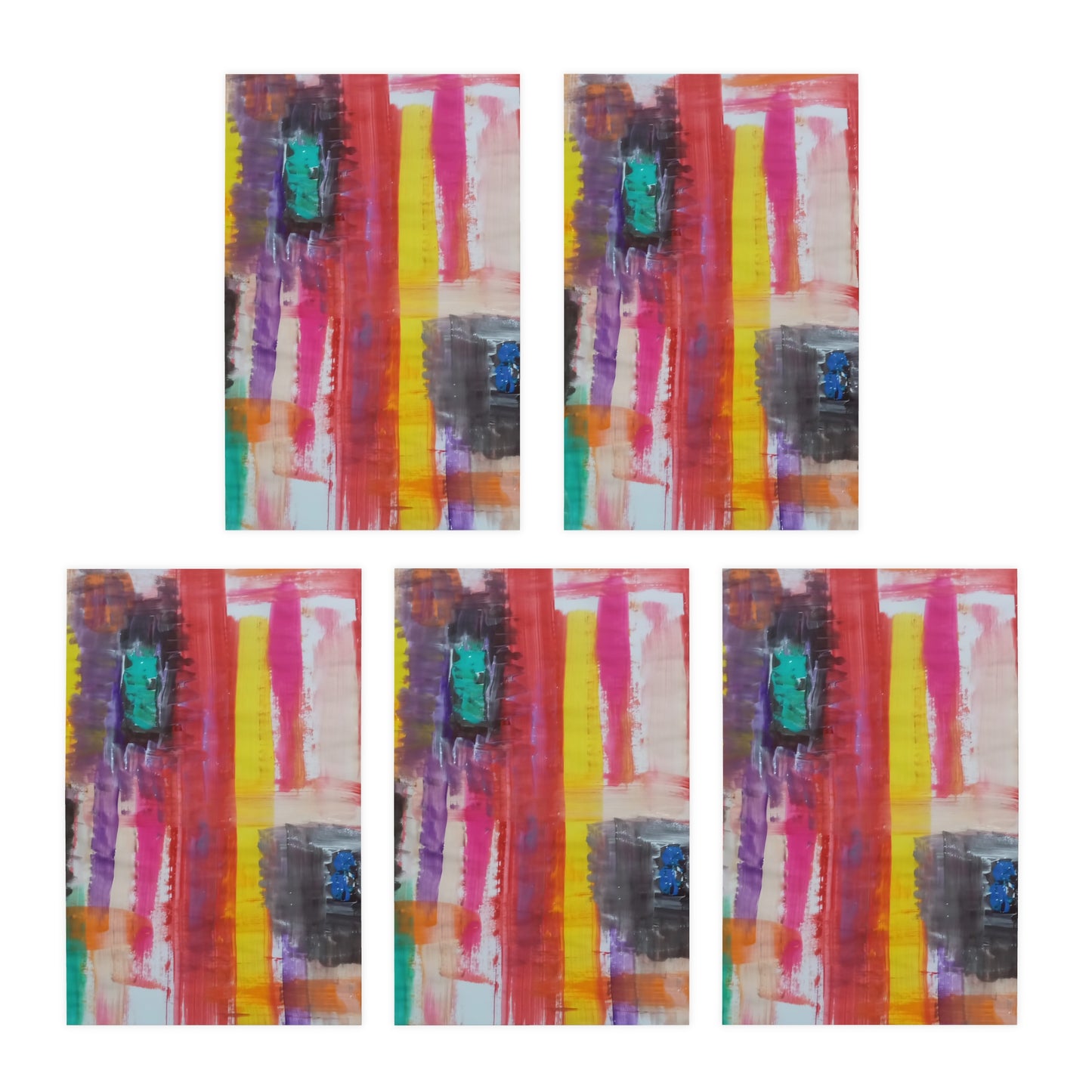 Elegance in Ink: Abstract Art Note Card Set(5-Pack)