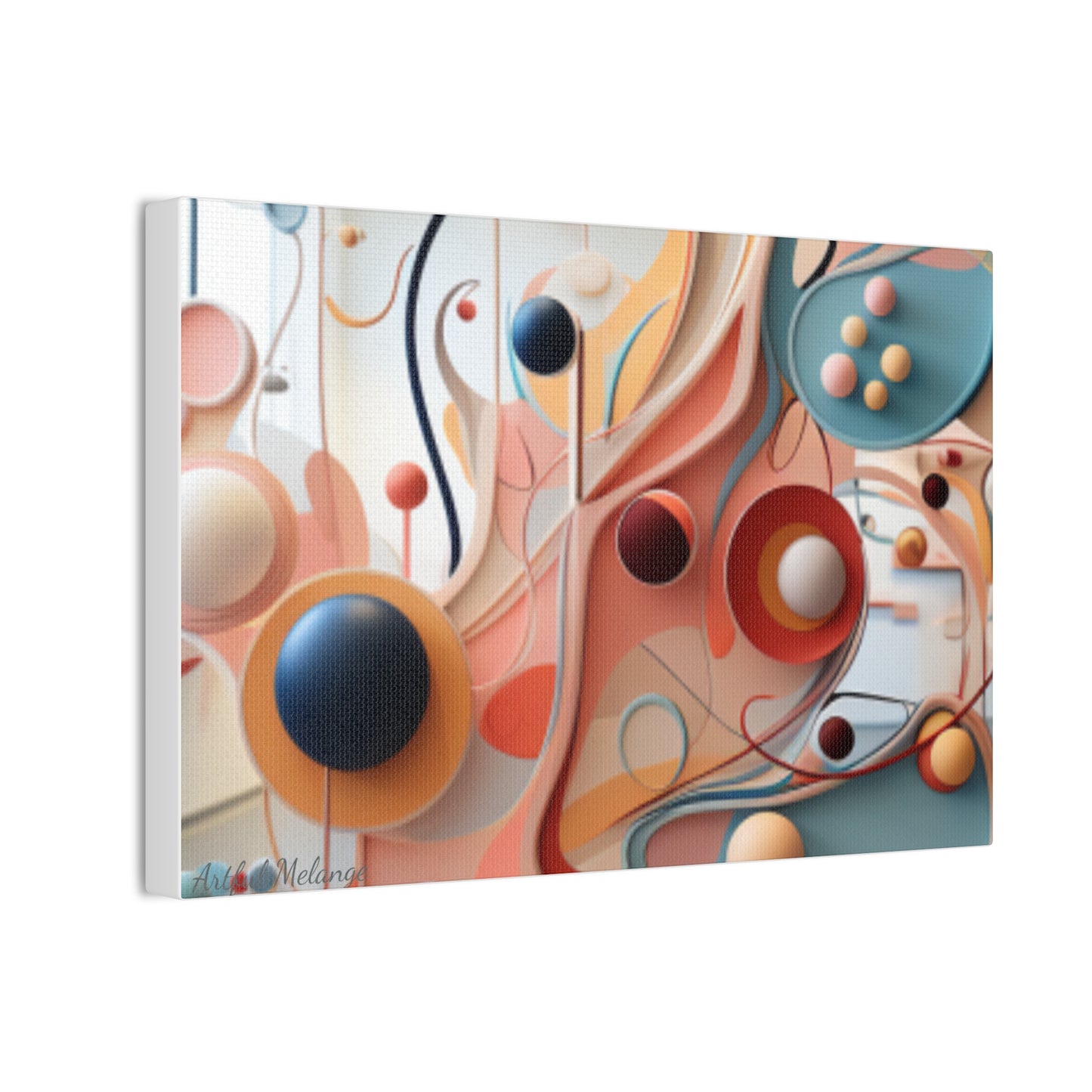Harmony in Cyan and Peach- Graphic Print