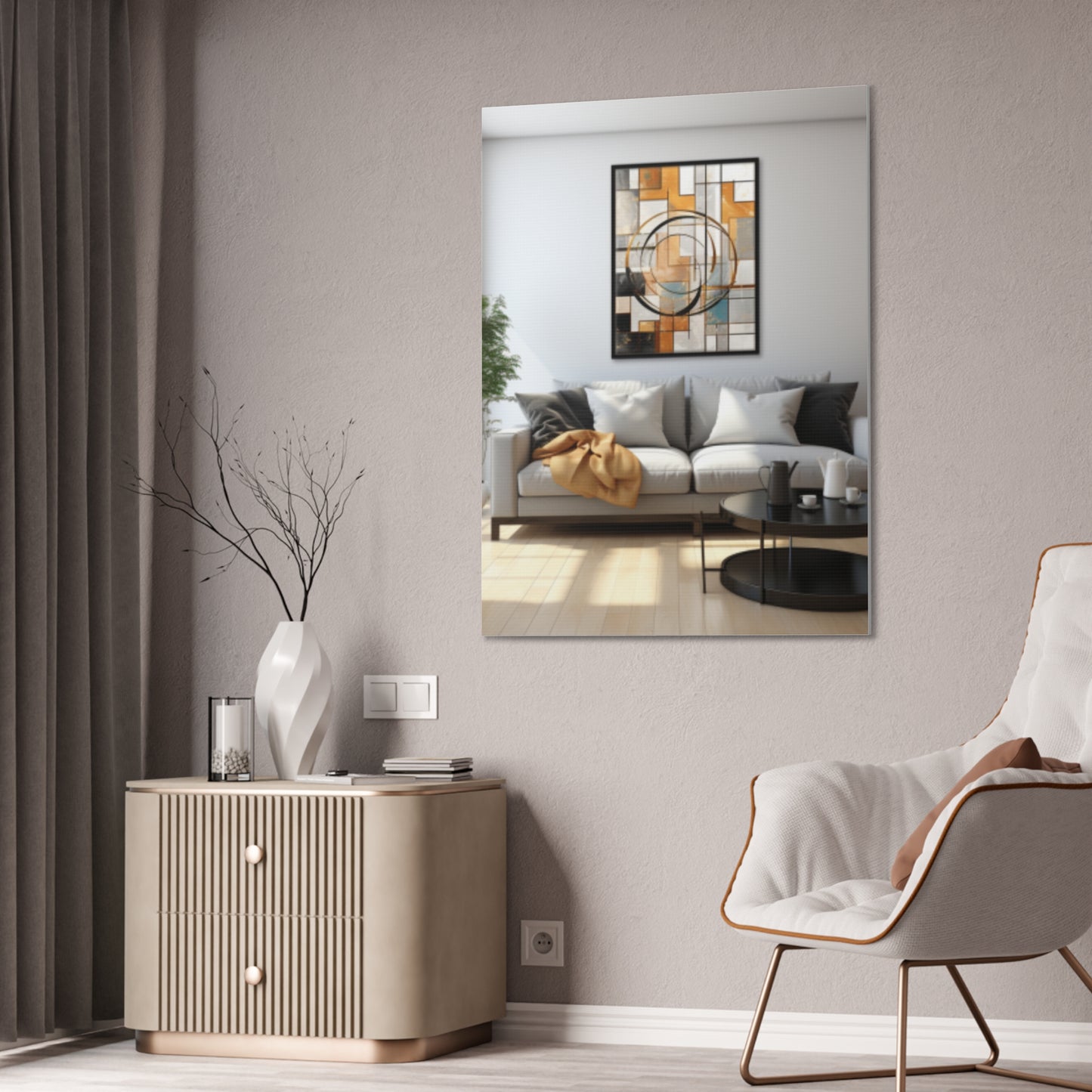 Gold and Black Elegance: A Symphony of Sophistication Canvas Print