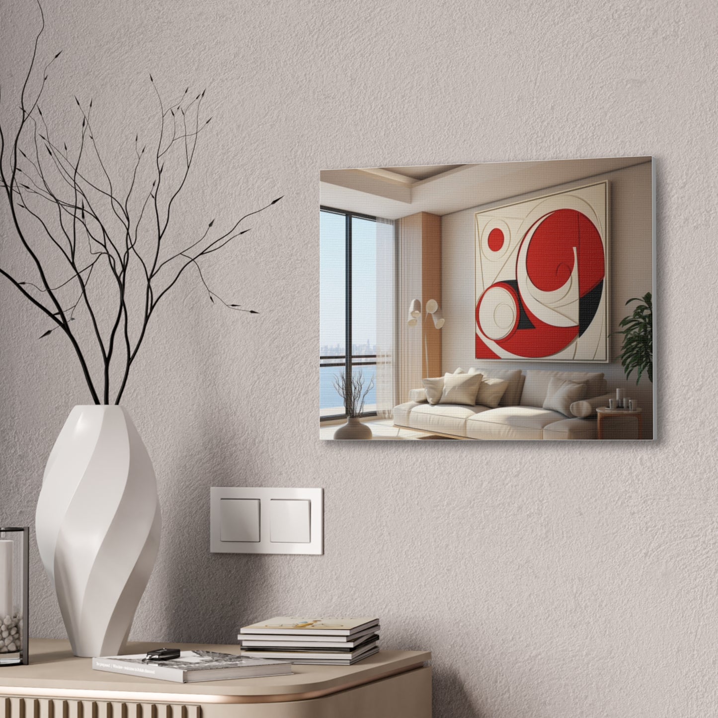 Crimson Elegance: A Symphony of Sophistication Canvas Print