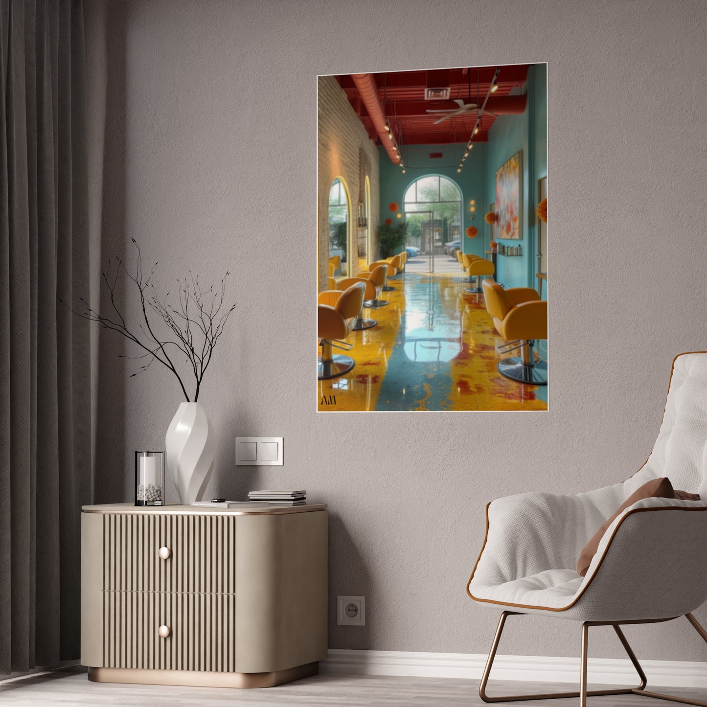 Black Hair Salon Interiors: Poster Prints Celebrating Style