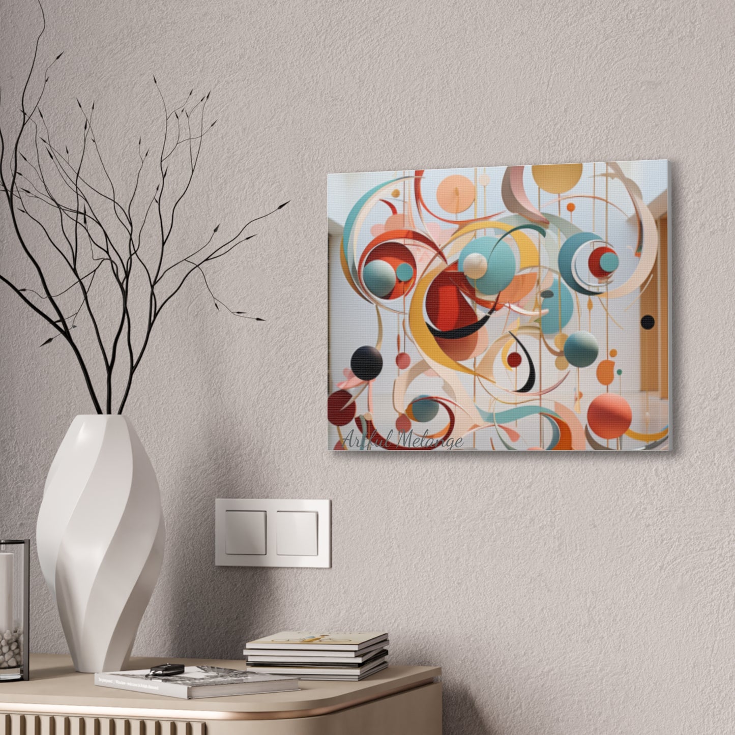 Harmony in Cyan and Peach- Graphic Print