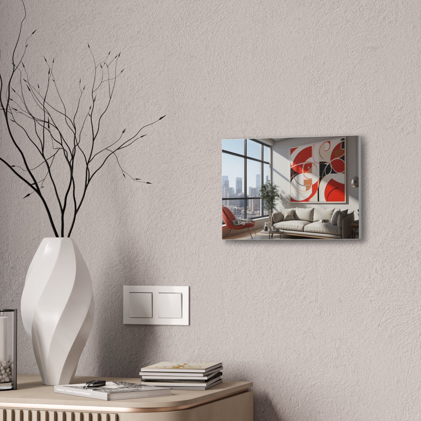 Crimson Elegance: A Symphony of Sophistication Canvas Print