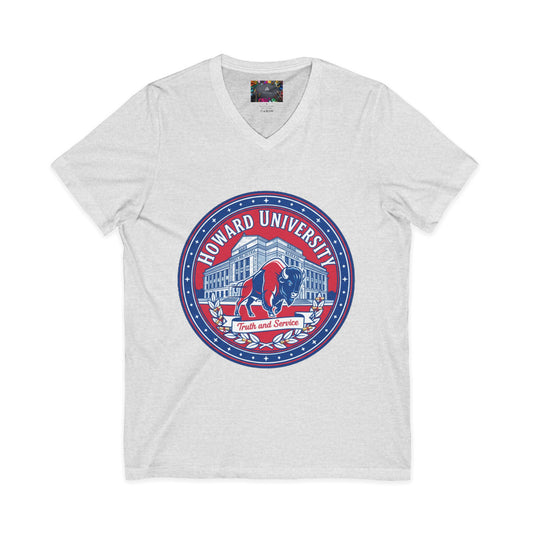Howard University/ Truth and Service Unisex V-Neck T-Shirt 3