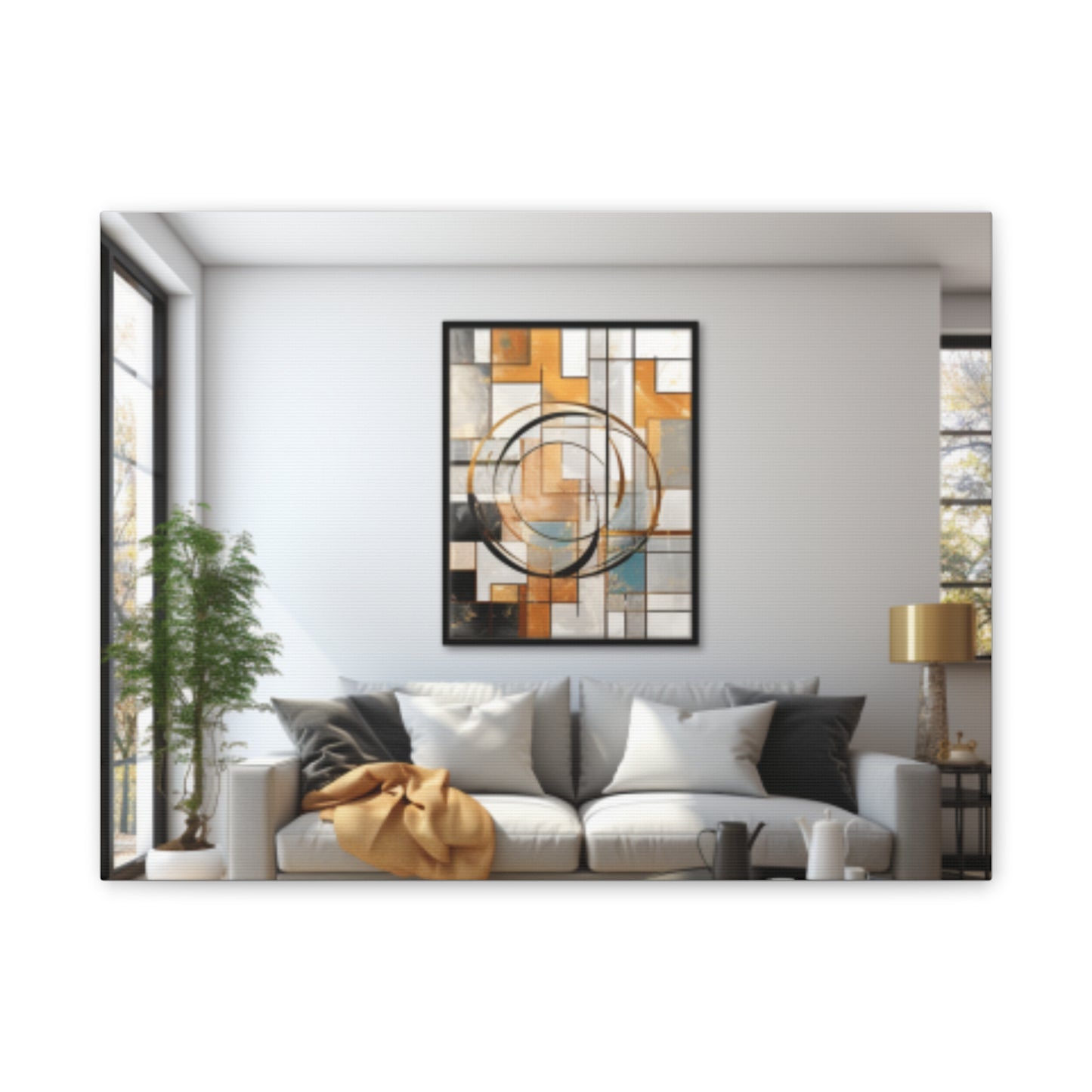 Gold and Black Elegance: A Symphony of Sophistication Canvas Print