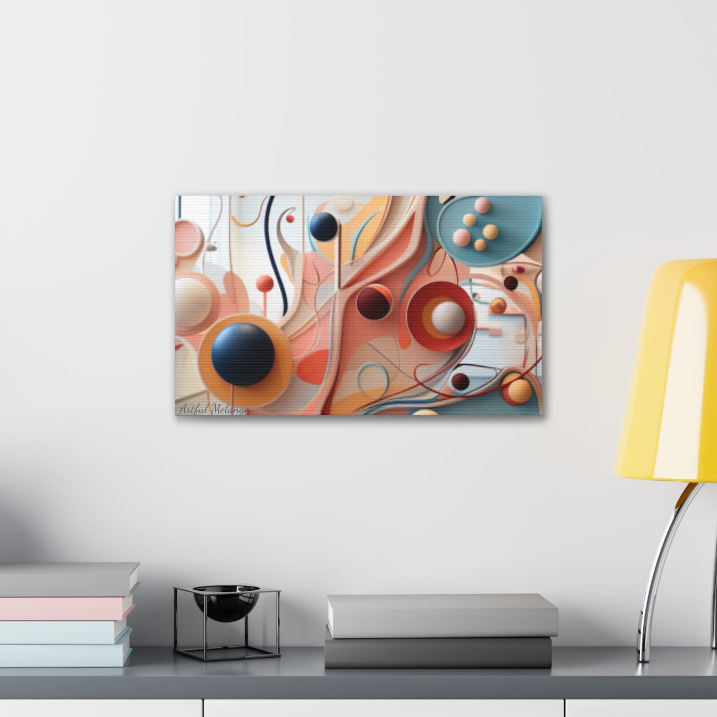 Harmony in Cyan and Peach- Graphic Print