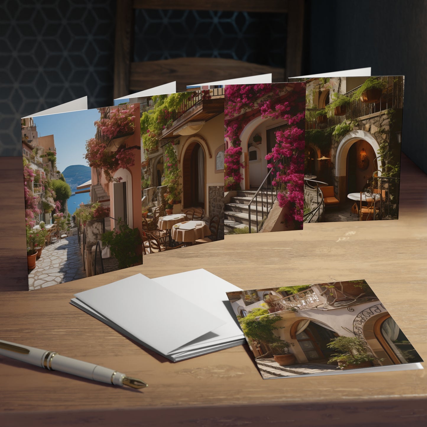 Italian Hillside Scene Multi-Design Note Cards (5-Pack)