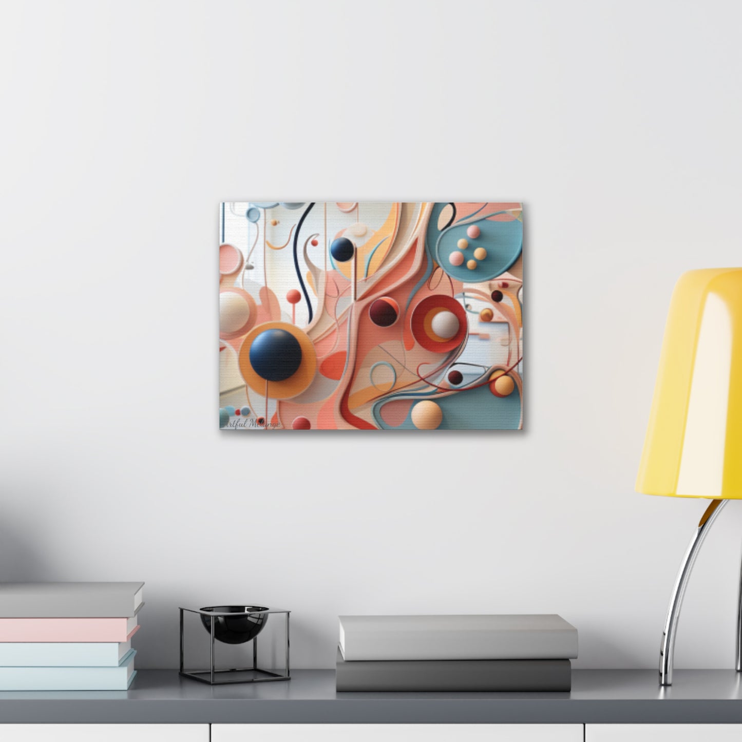 Harmony in Cyan and Peach- Graphic Print