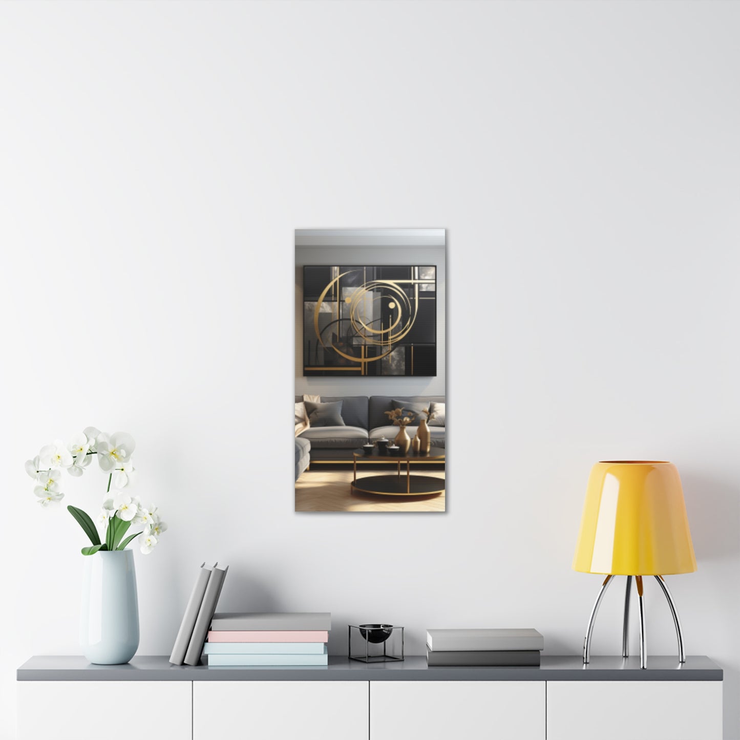 Gold and Black Elegance: A Symphony of Sophistication Canvas Print
