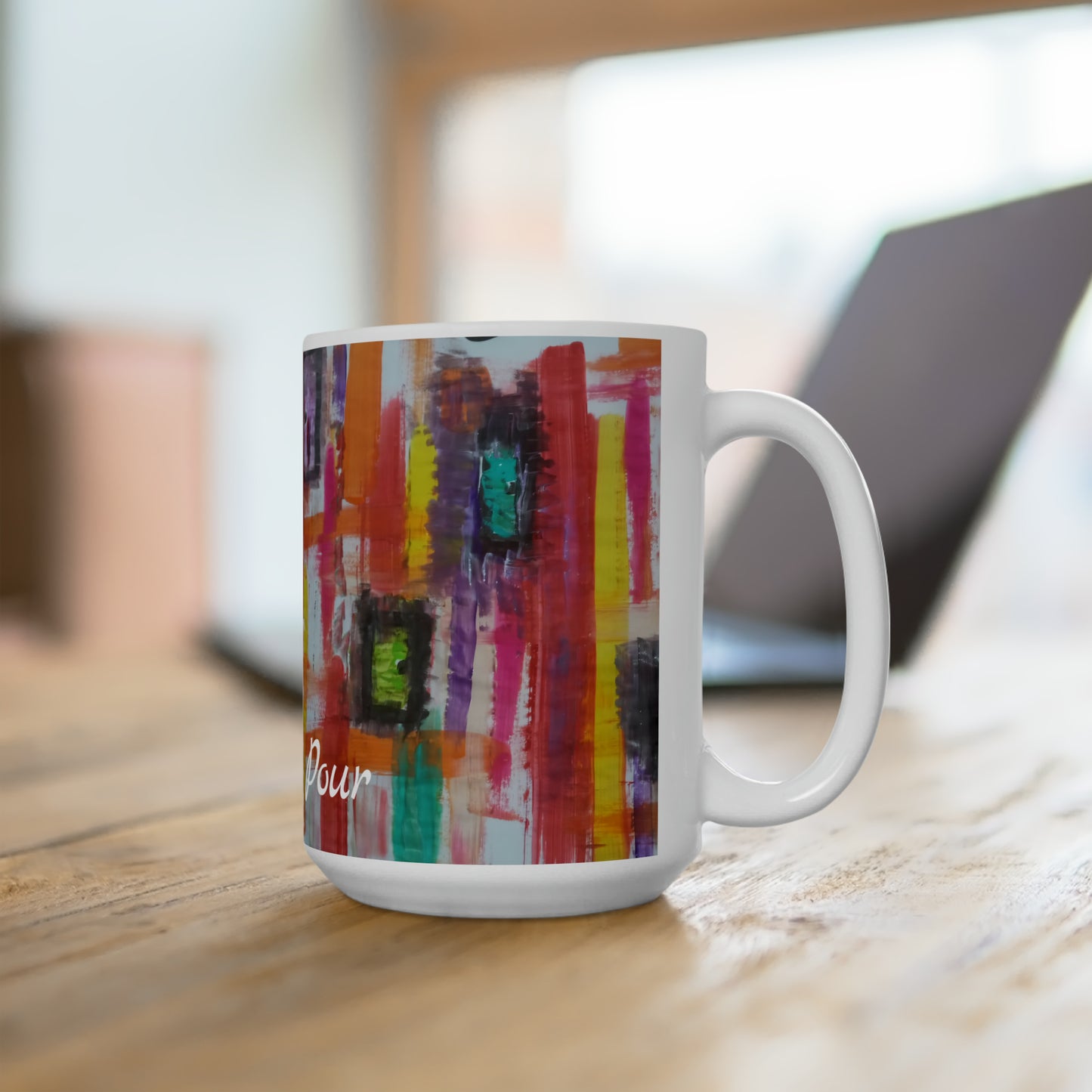 Artsy Pour Ceramic Mug 15oz