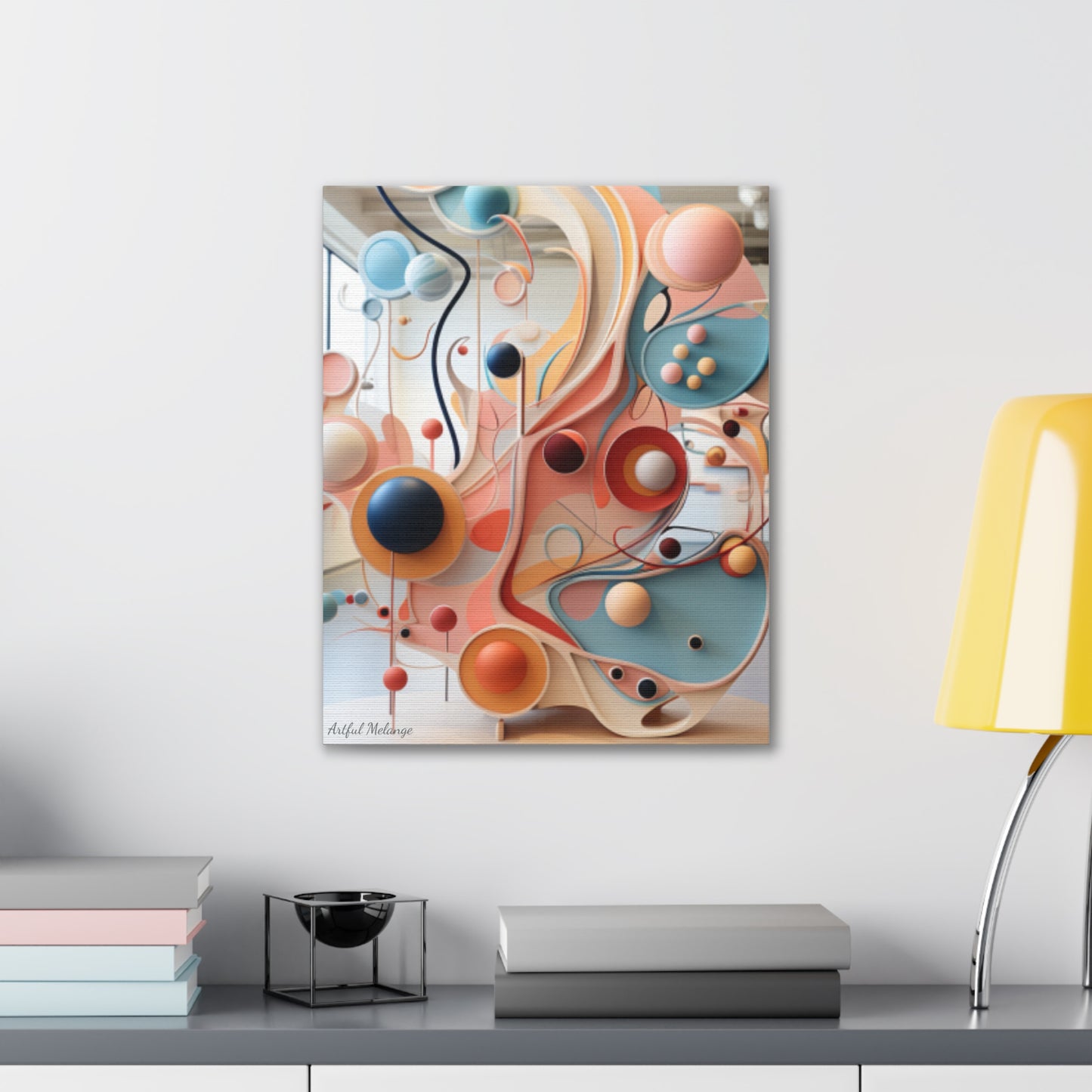 Harmony in Cyan and Peach- Graphic Print