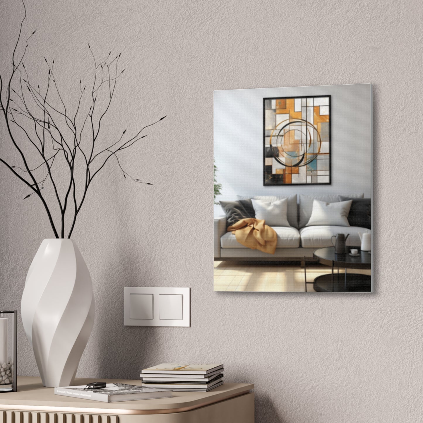 Gold and Black Elegance: A Symphony of Sophistication Canvas Print