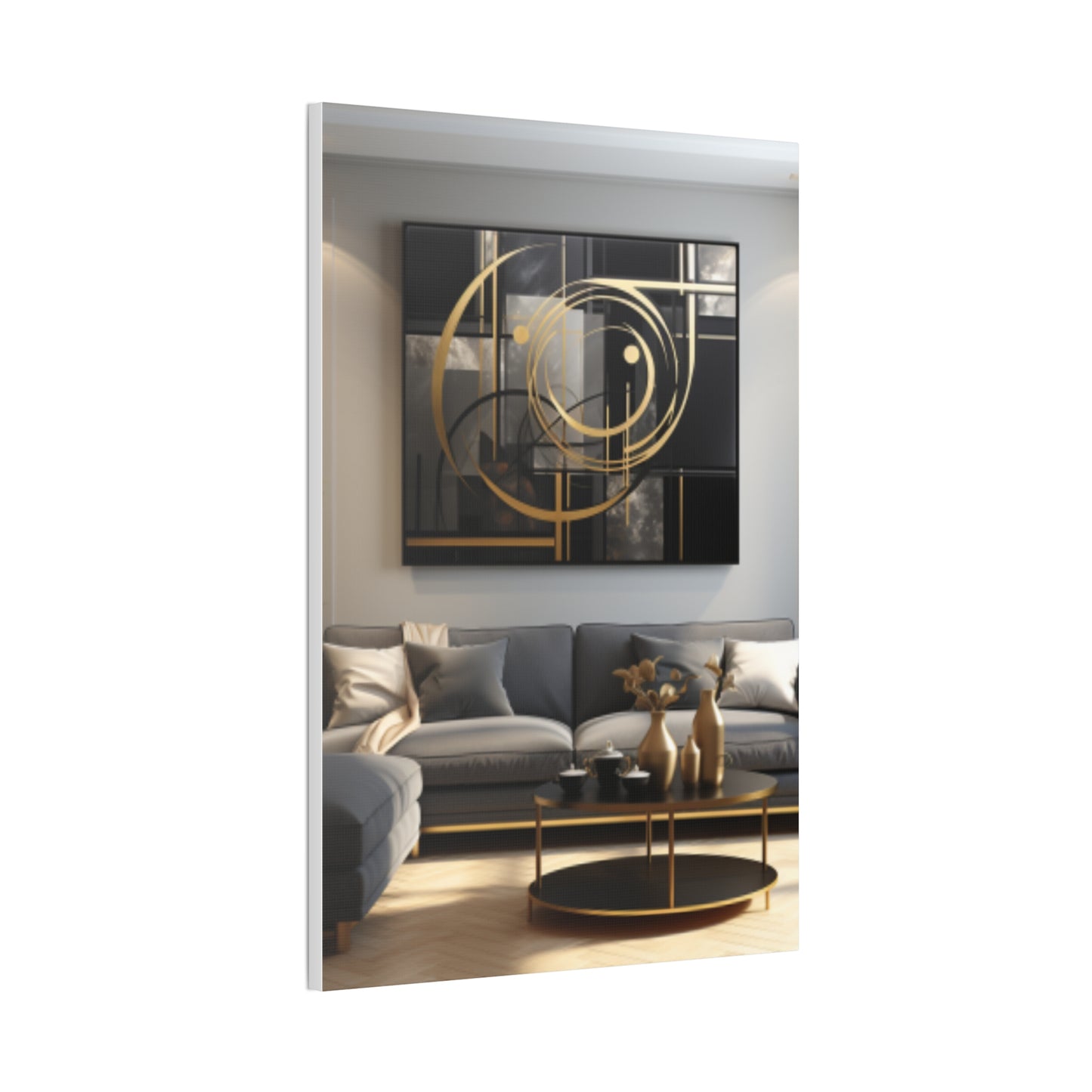 Gold and Black Elegance: A Symphony of Sophistication Canvas Print