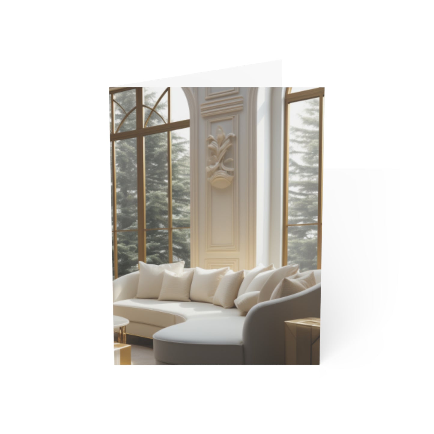 Elegance in Gold & White Christmas Notecards (1, 10, 30, and 50pcs)