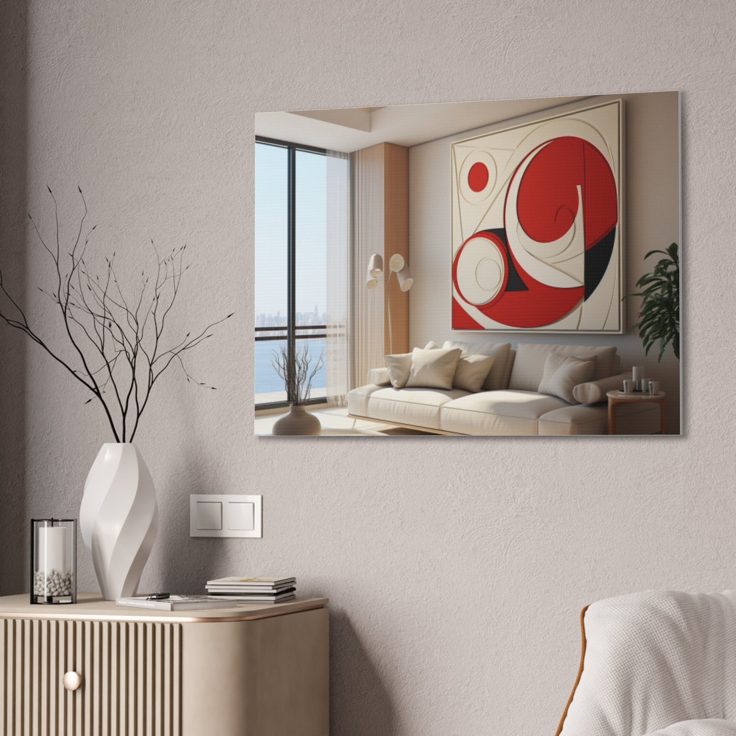 Crimson Elegance: A Symphony of Sophistication Canvas Print