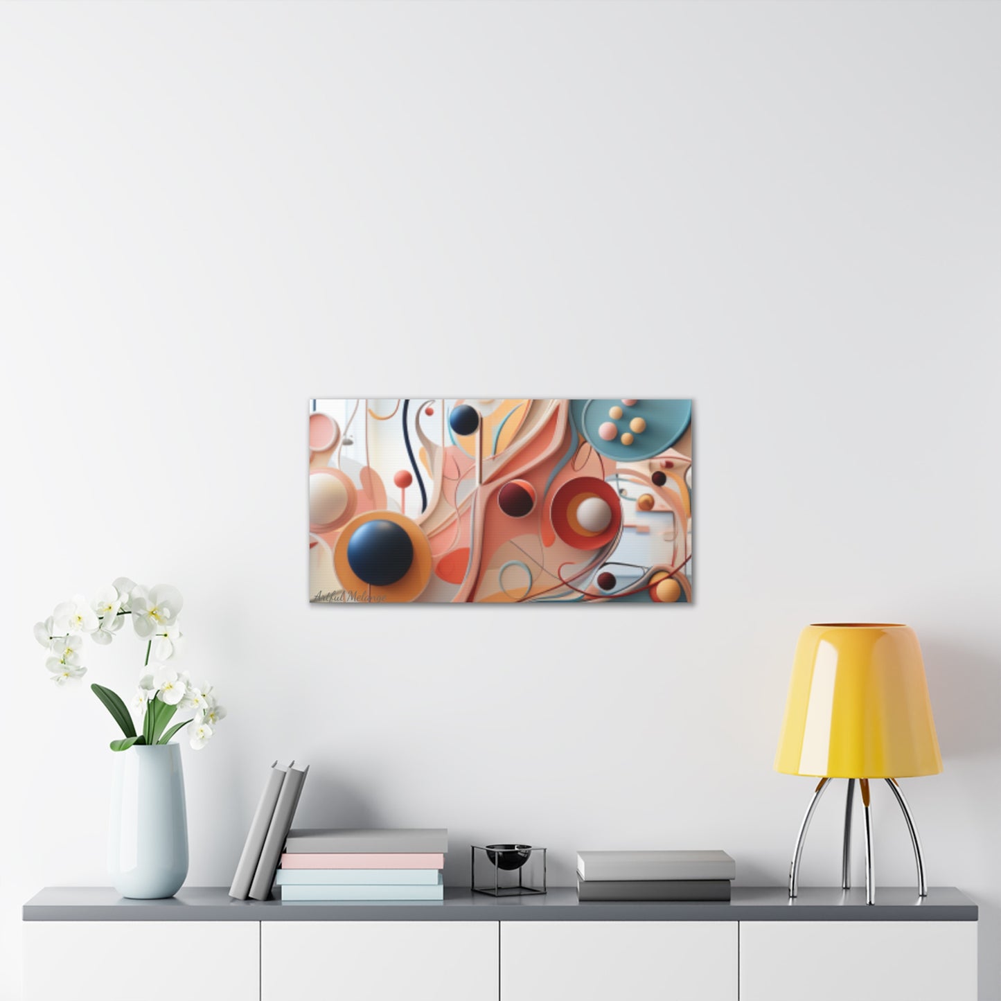 Harmony in Cyan and Peach- Graphic Print