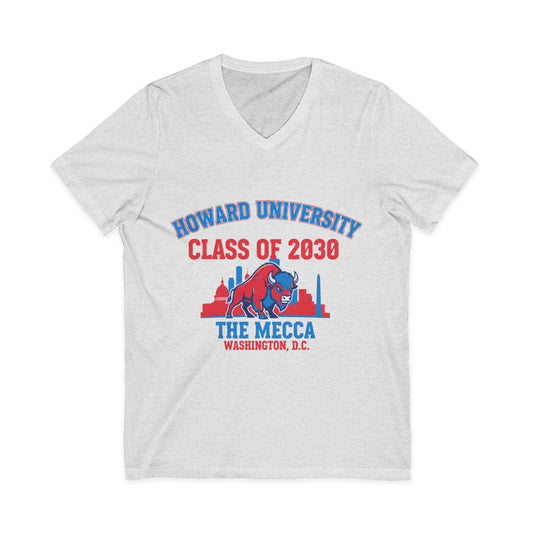 Howard University Class of 2030 Unisex V-Neck T-Shirt | The Mecca Incoming Class Tee