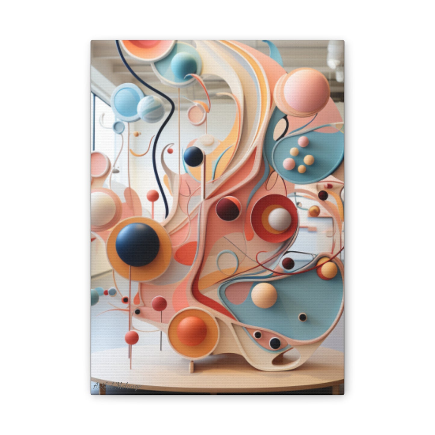 Harmony in Cyan and Peach- Graphic Print