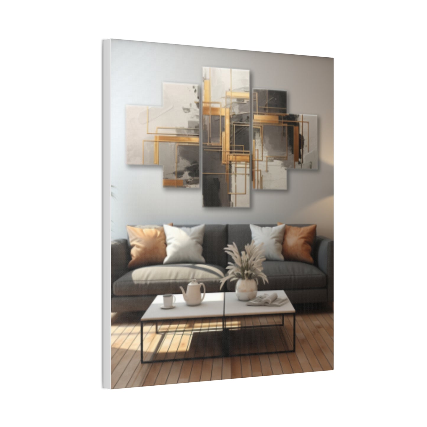 Gold and Black Elegance: A Symphony of Sophistication Canvas Print