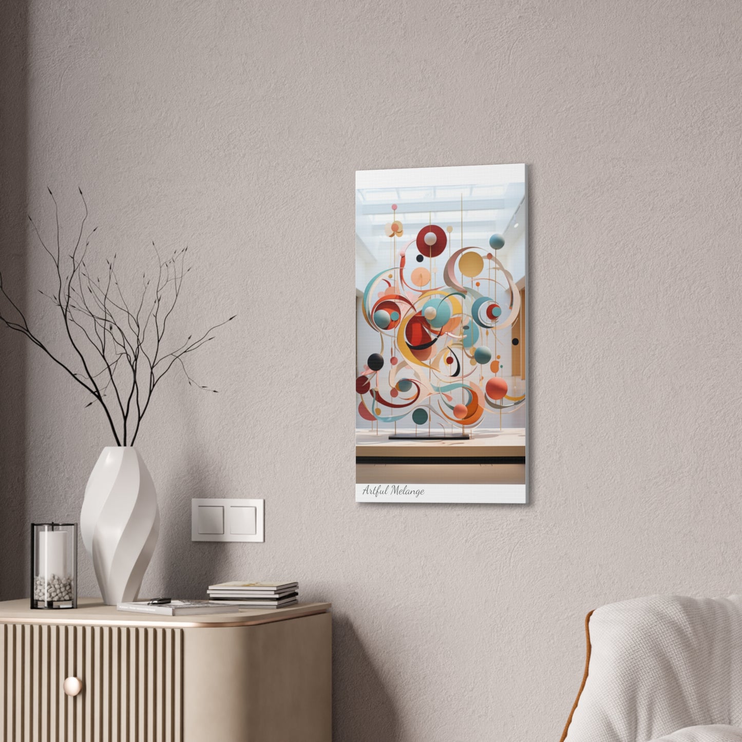 Harmony in Cyan and Peach- Graphic Print