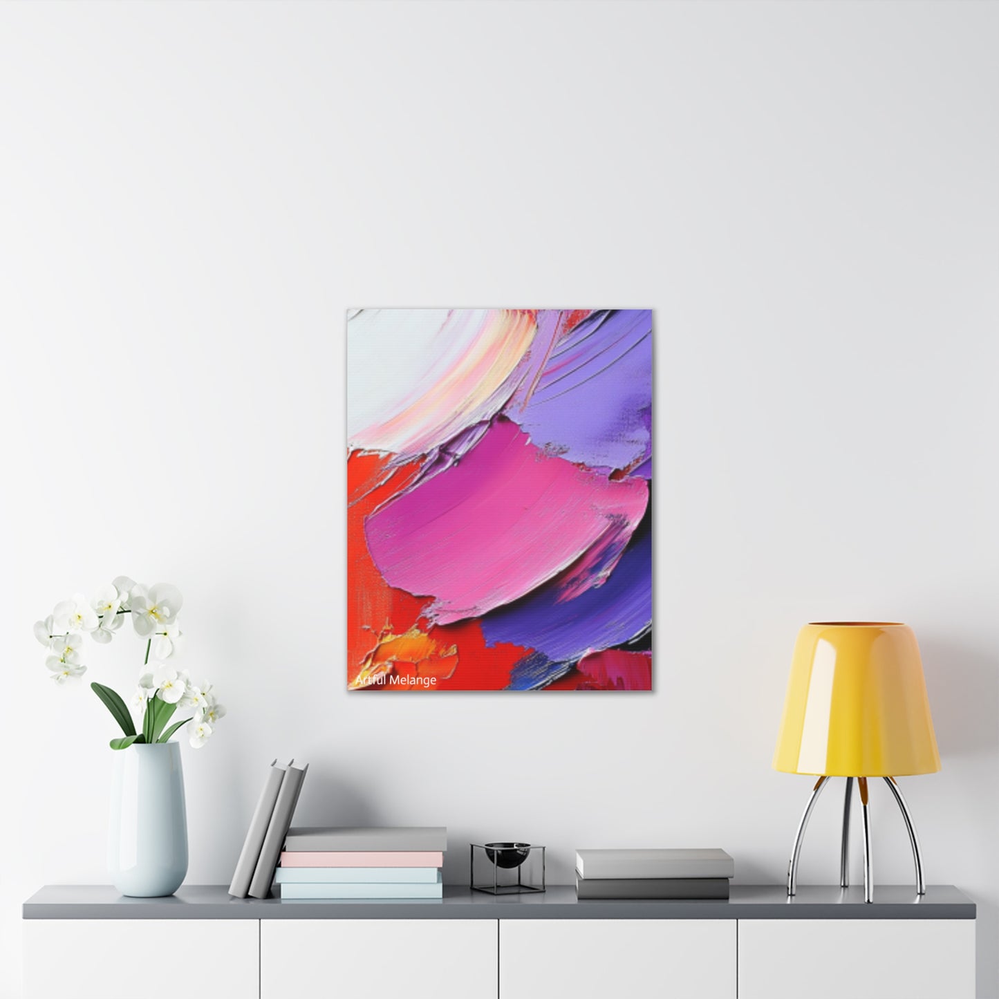 Acrylic Abstract Canvas Print - Homage to the Divine Nine/Red White Purple and Gold 10
