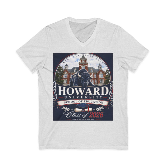 Howard University Class of 2026 Unisex V-Neck T-Shirt | The Mecca Incoming Class Tee