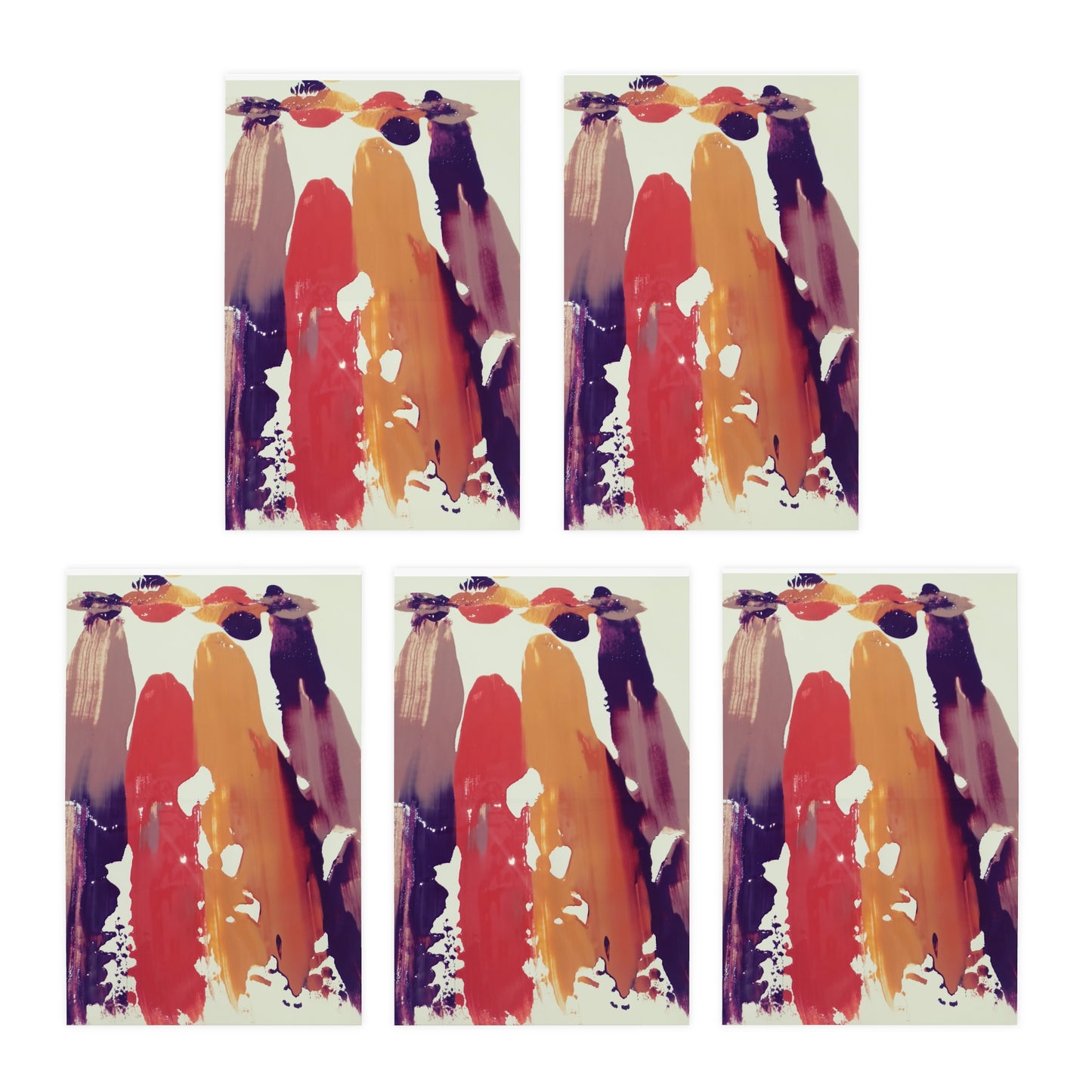 Elegance in Ink: Abstract Art Note Card Set(5-Pack)