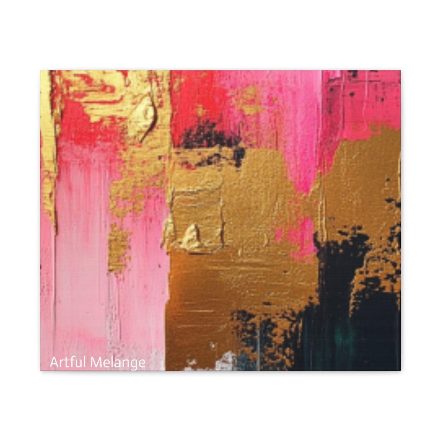 Acrylic Abstract Canvas Print - Homage to the Divine Nine/Pink Green Black and Gold 4