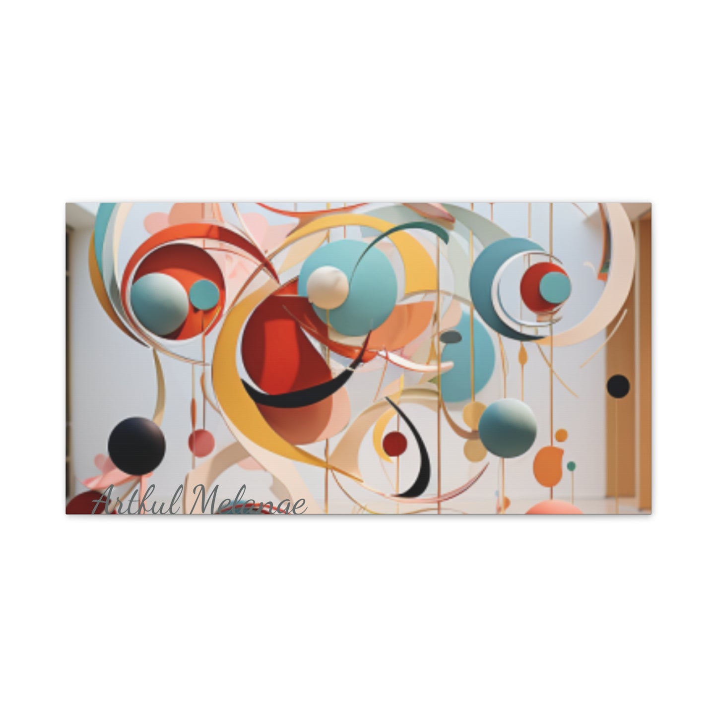 Harmony in Cyan and Peach- Graphic Print