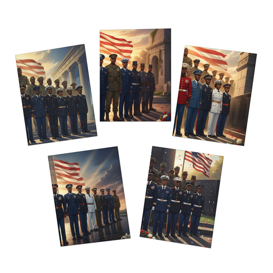 Honoring Black Military Service – Memorial Day Greeting Card Set 4/Multi-Design Greeting Cards (5-Pack)