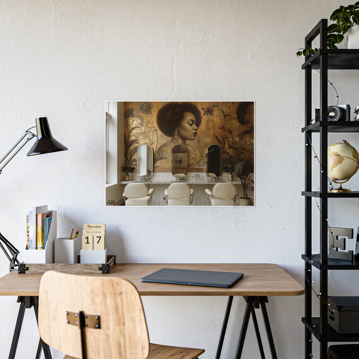 Black Hair Salon Interiors: Poster Prints Celebrating Style