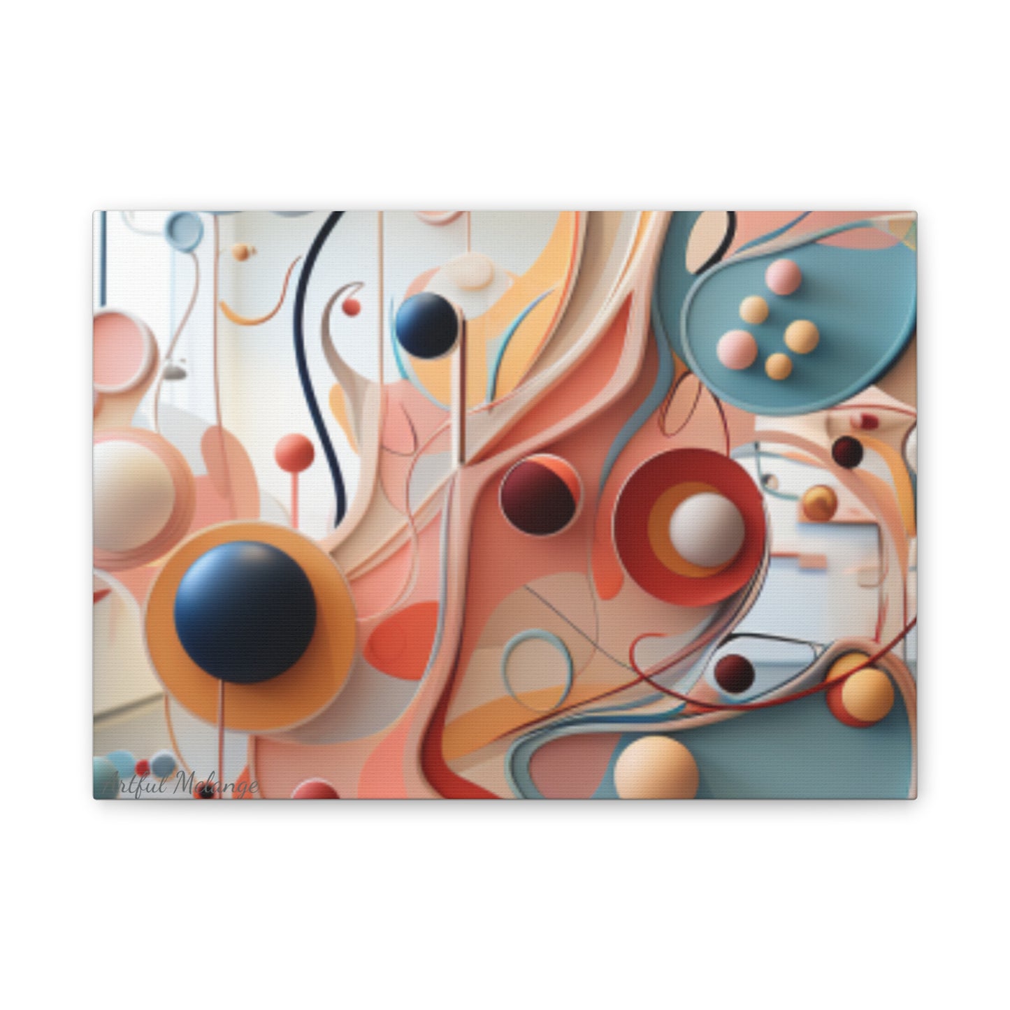 Harmony in Cyan and Peach- Graphic Print