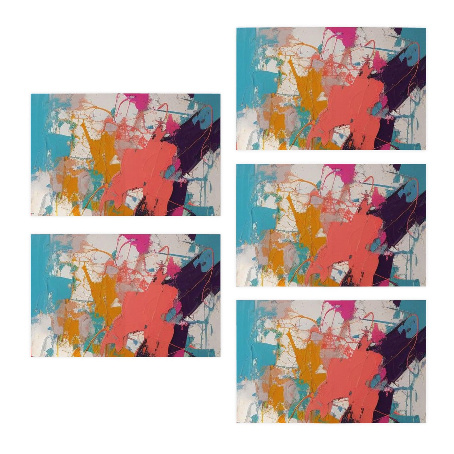 Elegance in Ink: Abstract Art Note Card Set(5-Pack)