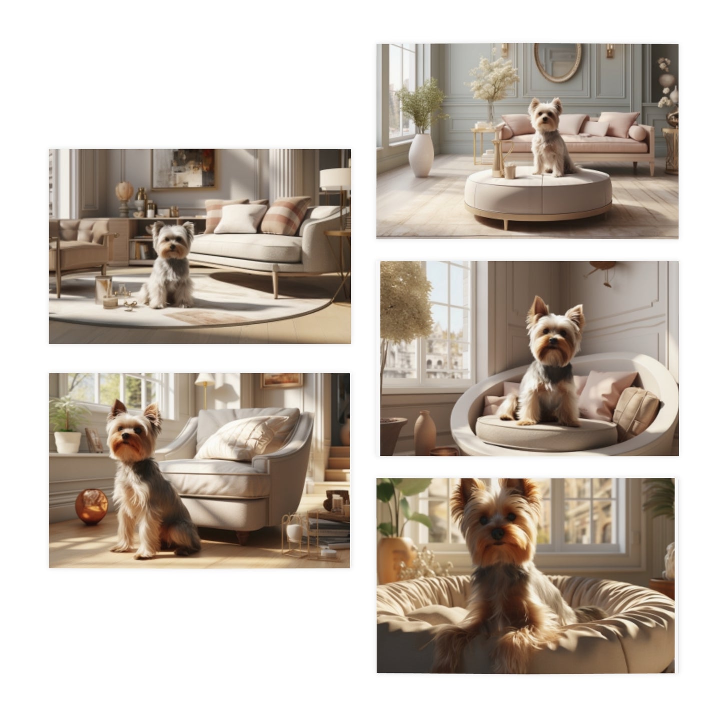 Regal Respite: A Yorkshire Terrier Reigns Supreme (5-Pack)
