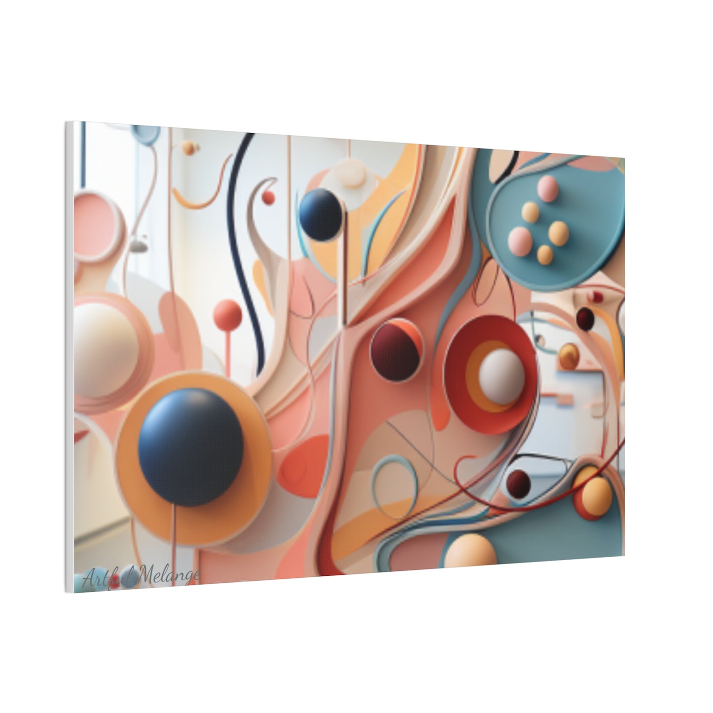 Harmony in Cyan and Peach- Graphic Print