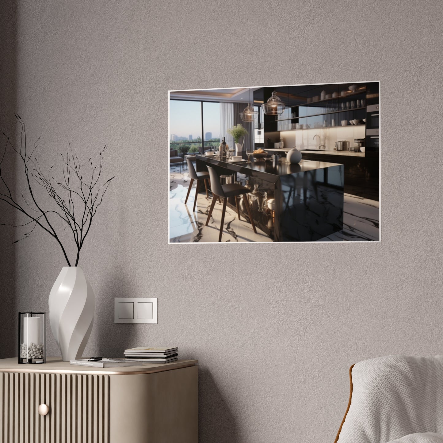 Savor Modern Opulence- Modern Kitchen Poster