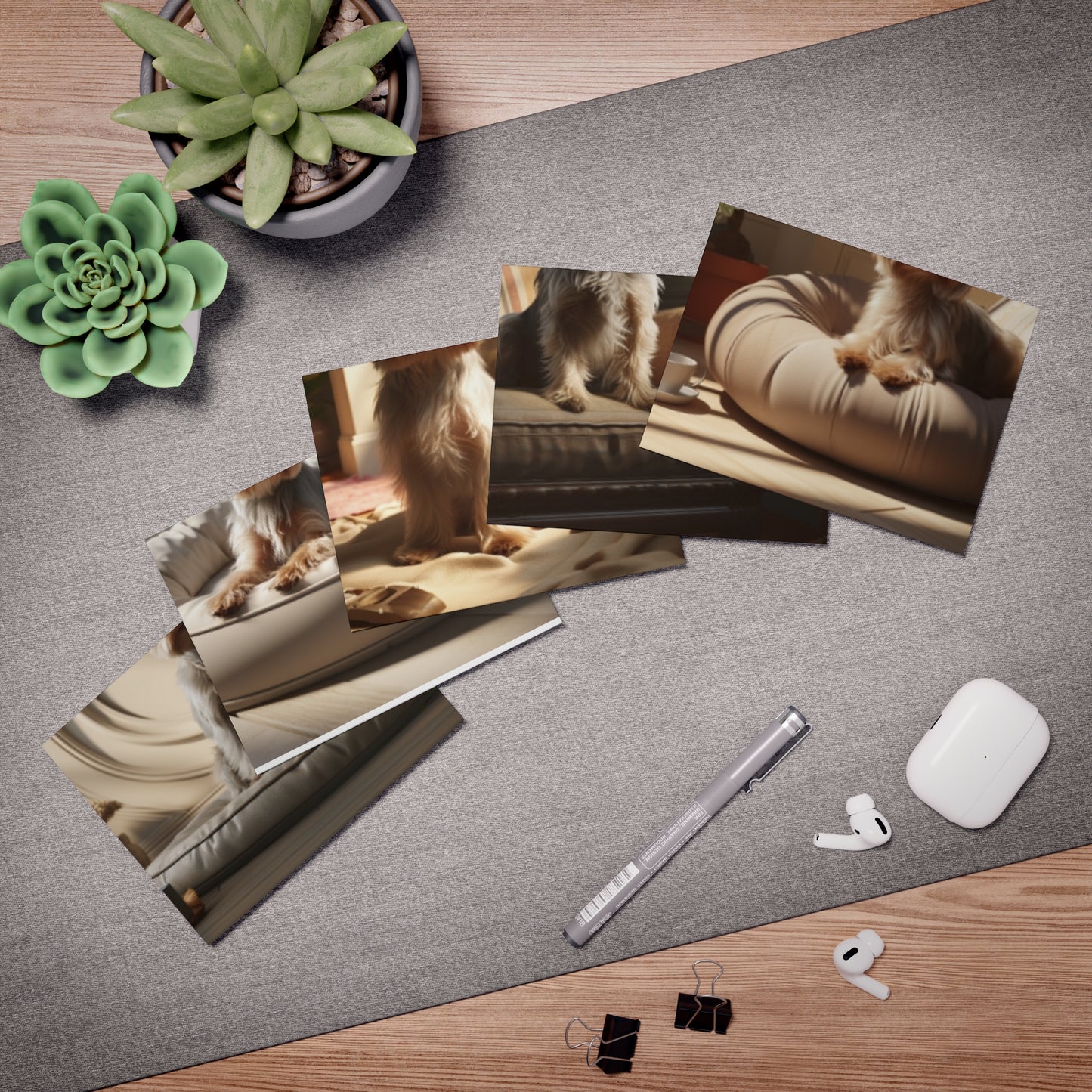 Paws of Authority: Yorkshire Terrier Notecards, Embodying Their Self-Assured Presence(5-Pack)