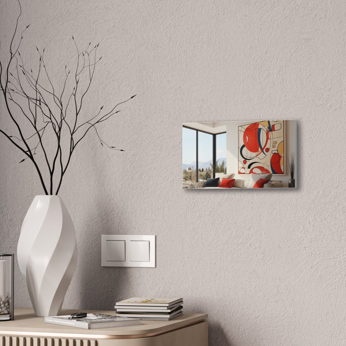 Crimson Elegance: A Symphony of Sophistication Canvas Print