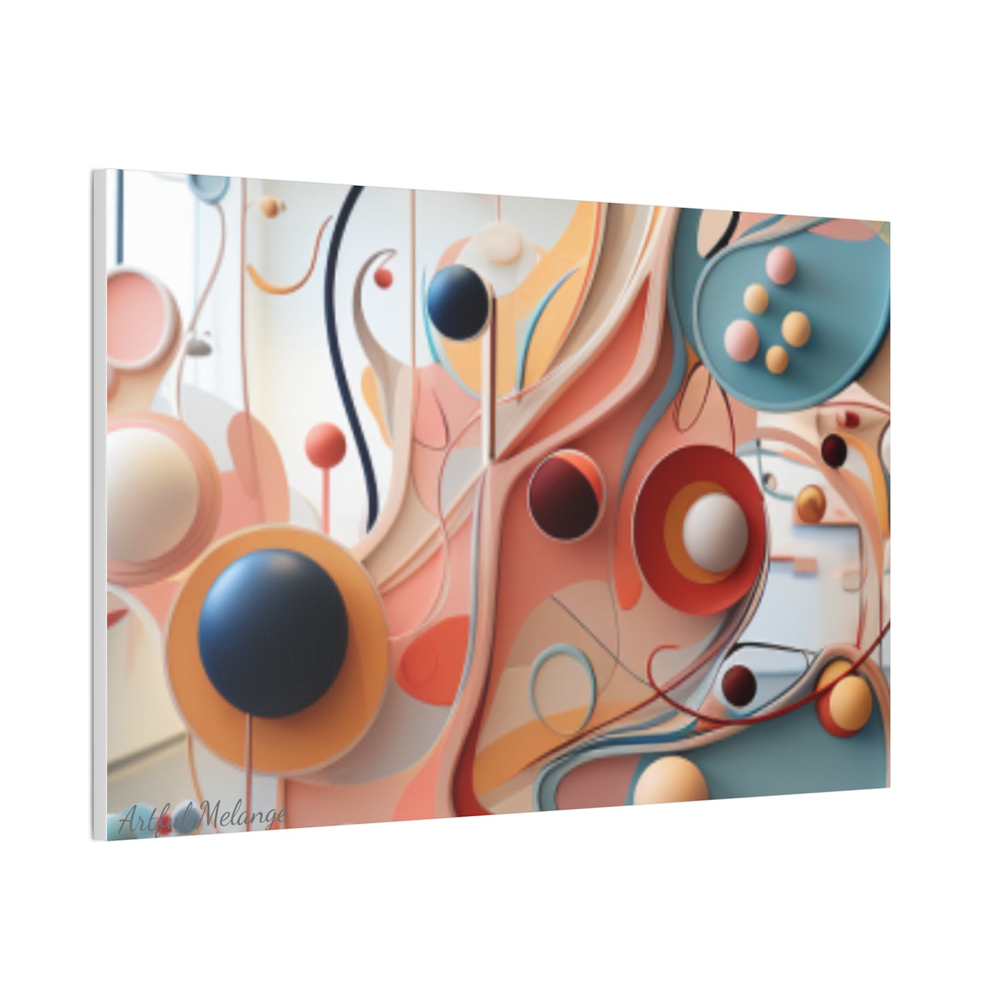 Harmony in Cyan and Peach- Graphic Print