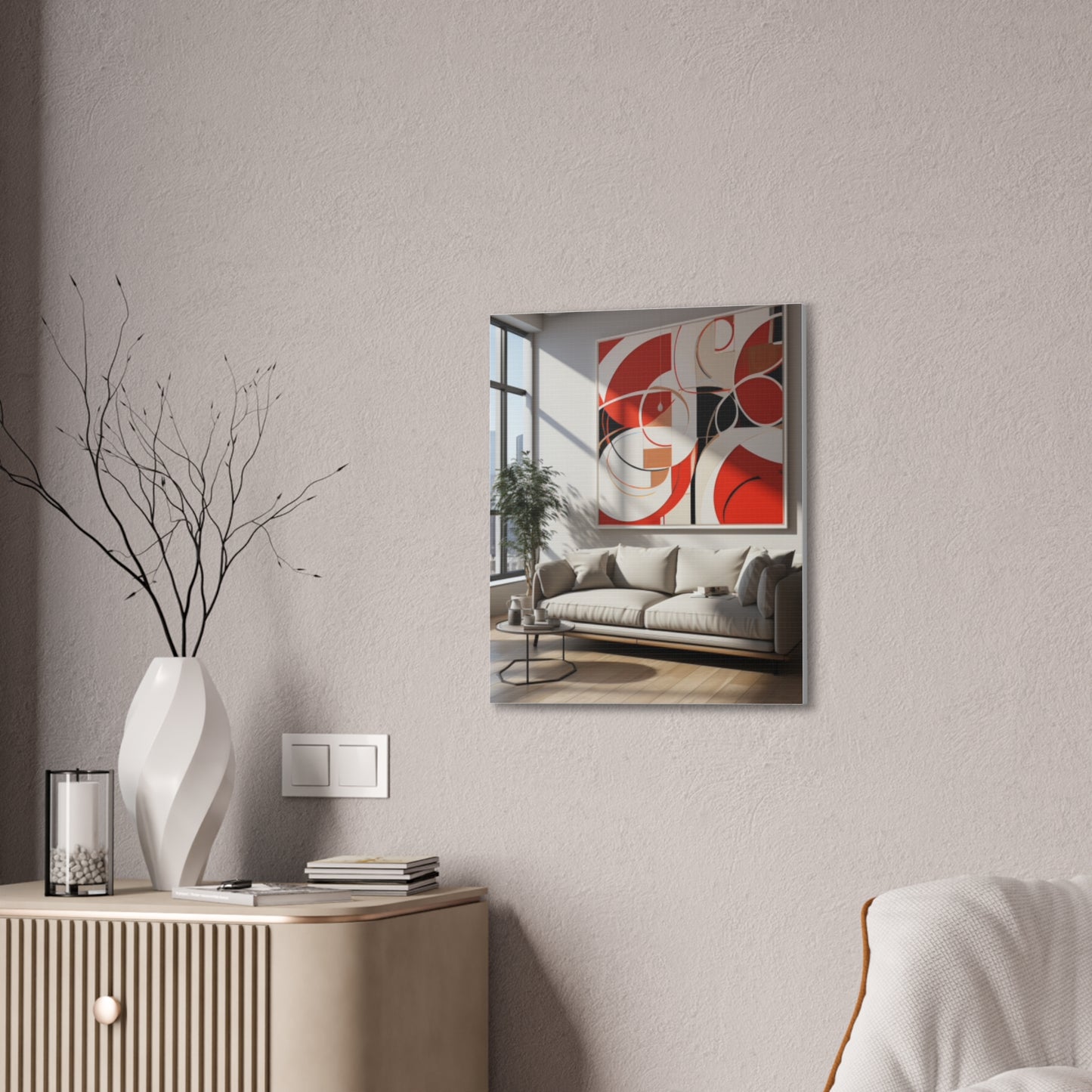 Crimson Elegance: A Symphony of Sophistication Canvas Print