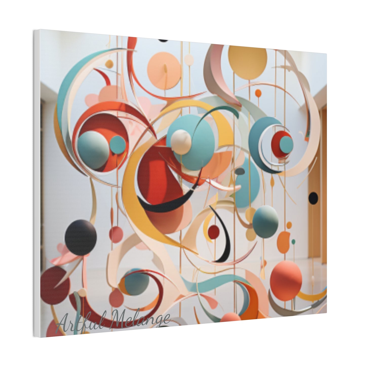 Harmony in Cyan and Peach- Graphic Print
