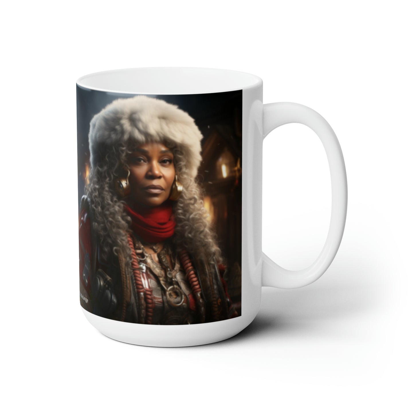 Queen Claus White Ceramic Holiday Mug 15oz