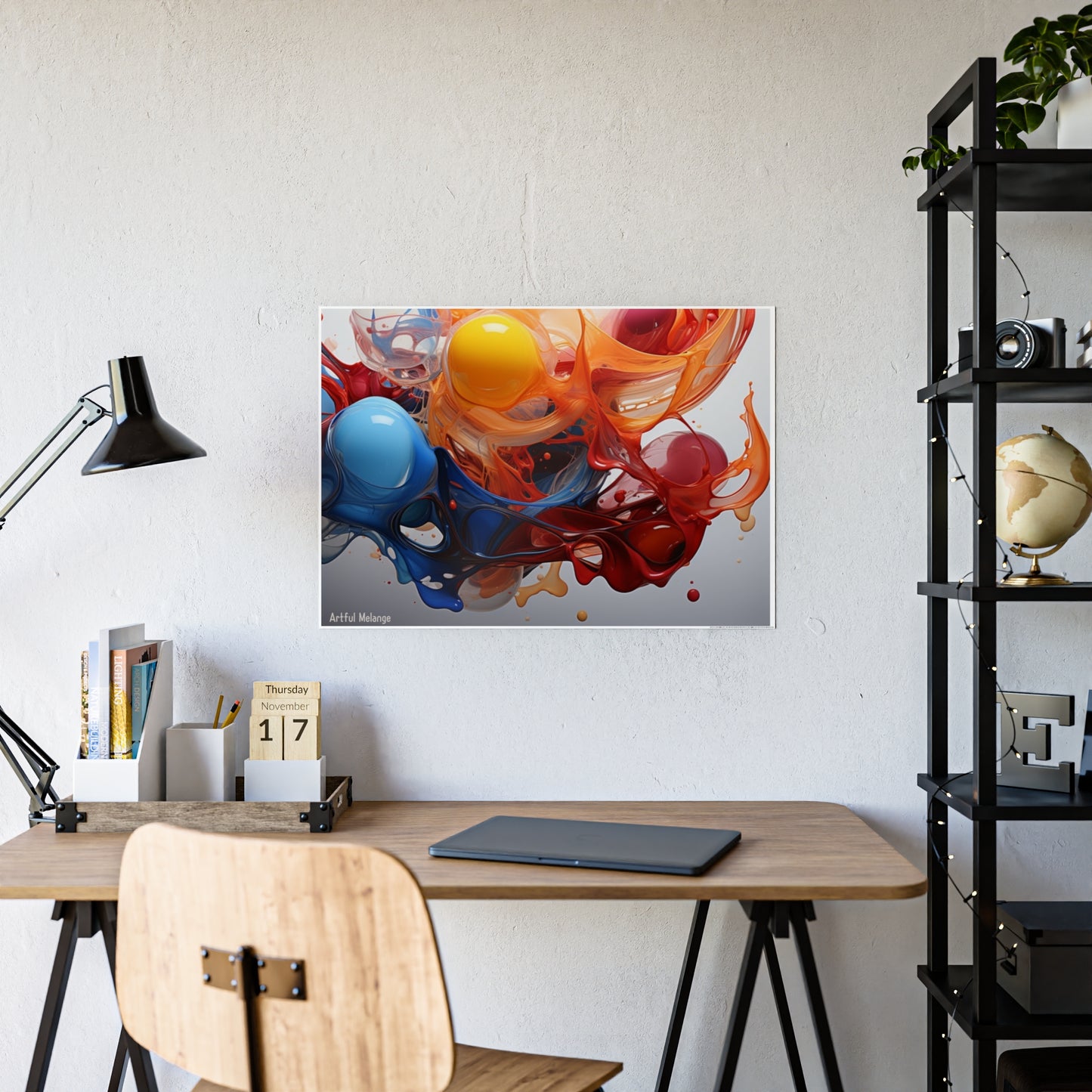 Gleaming Acrylic Abstract Poster: A Spectrum of Colorful Elegance