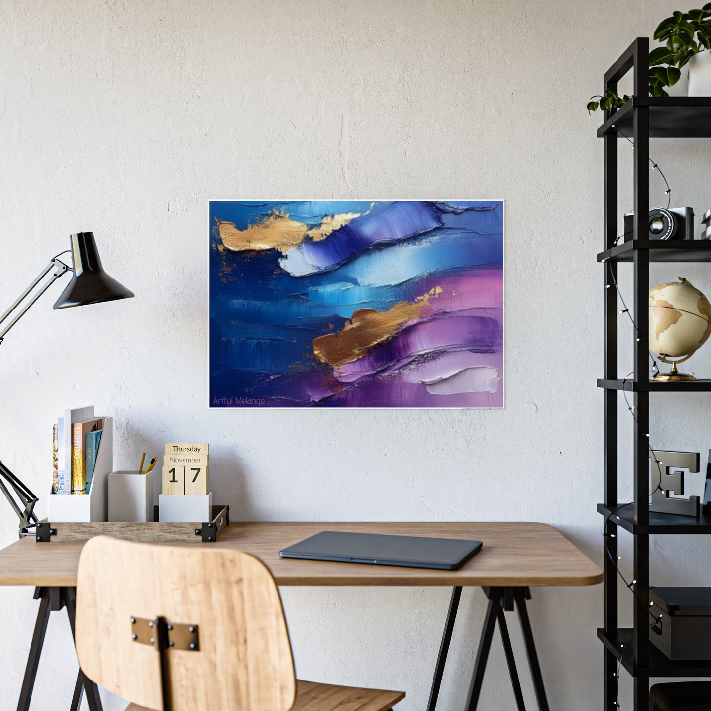 Gleaming Acrylic Abstract Poster: A Spectrum of Colorful Elegance