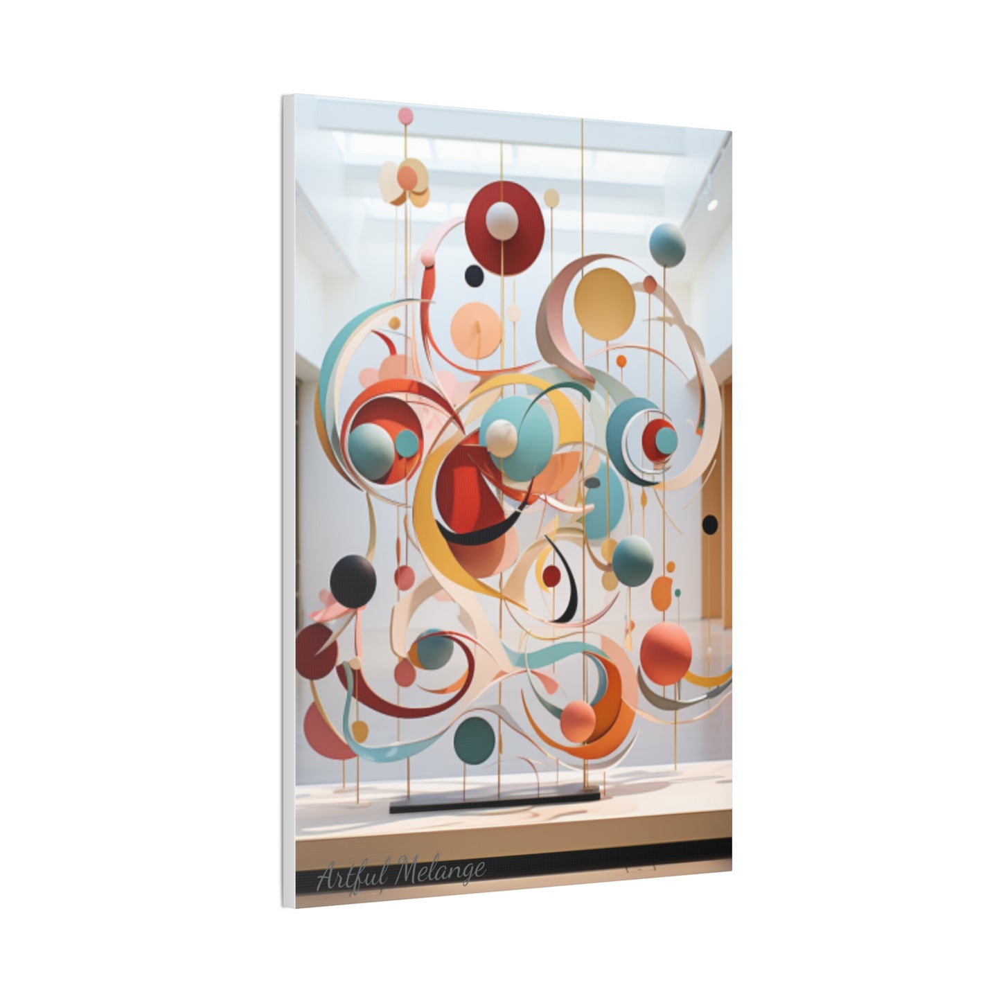 Harmony in Cyan and Peach- Graphic Print