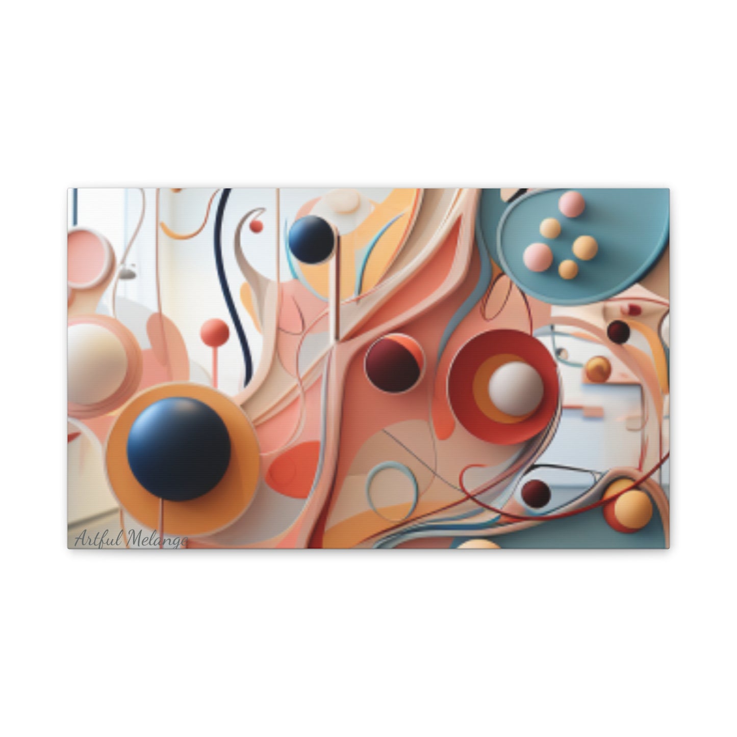 Harmony in Cyan and Peach- Graphic Print