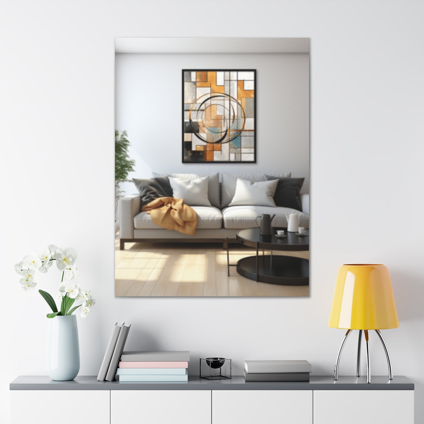Gold and Black Elegance: A Symphony of Sophistication Canvas Print