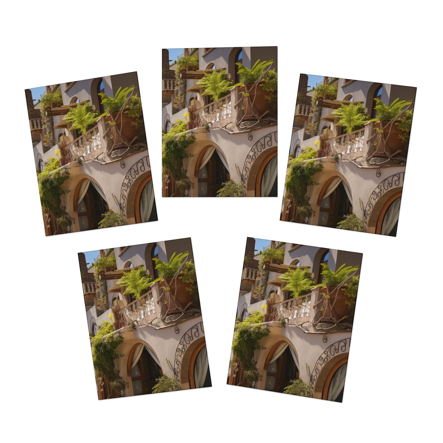 Italian Hillside Scene Design Note Cards (5-Pack)