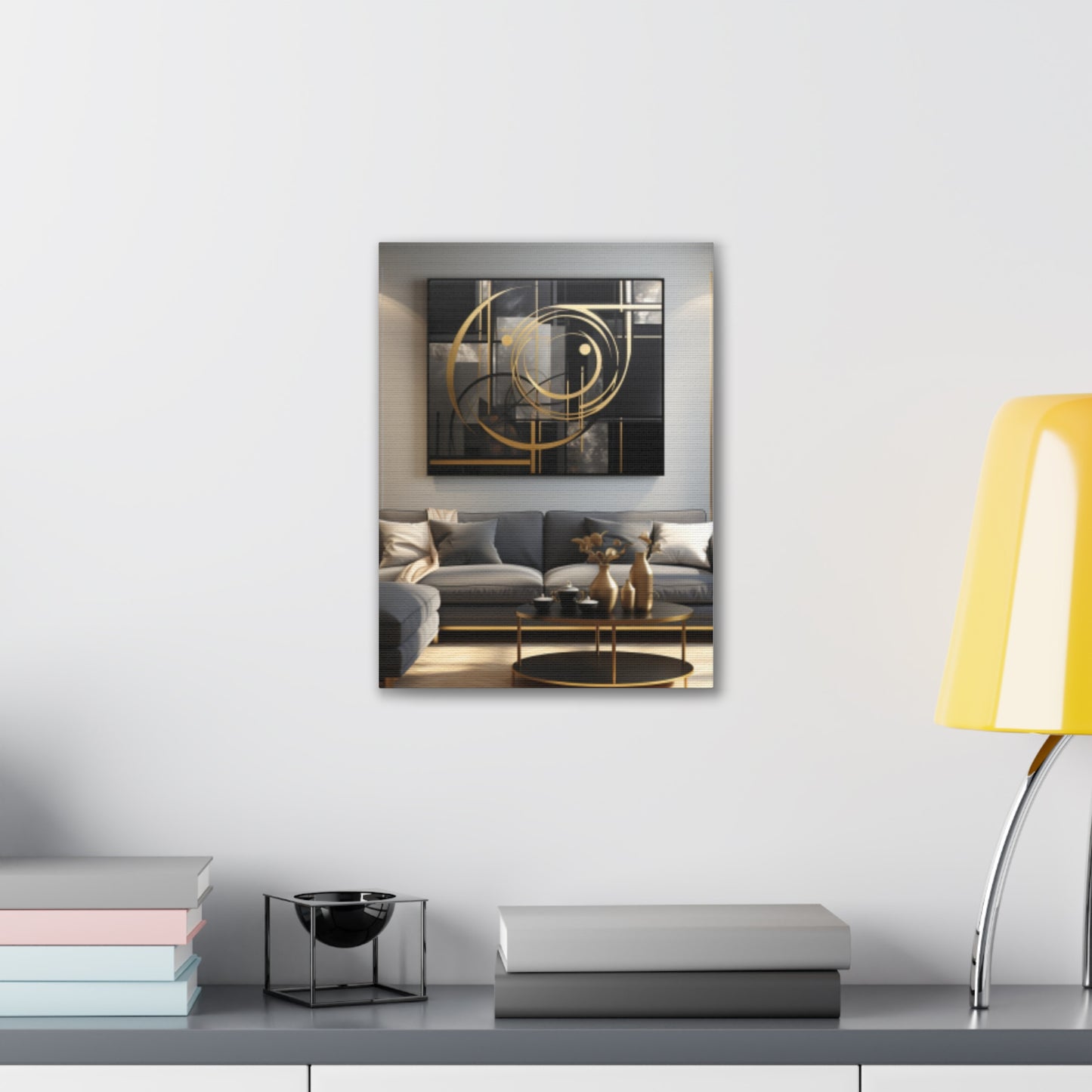 Gold and Black Elegance: A Symphony of Sophistication Canvas Print