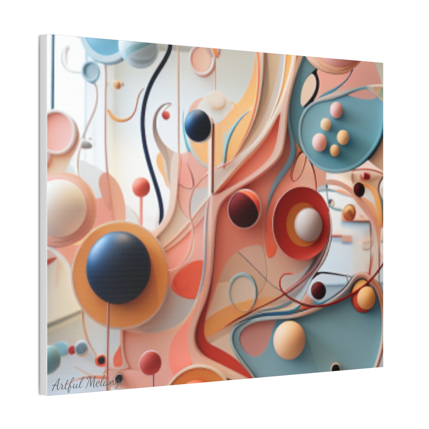 Harmony in Cyan and Peach- Graphic Print